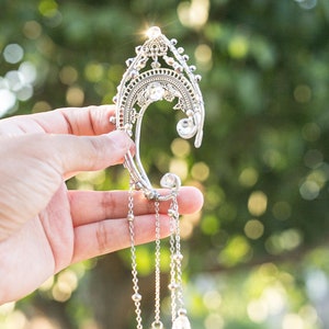 Ethereal *High Elf* Moonlight Gemstone Ear Cuffs - Elven Ear Cuffs Elven Jewelry Elf Ears Beautiful Renaissance fair costume fairy earcuffs