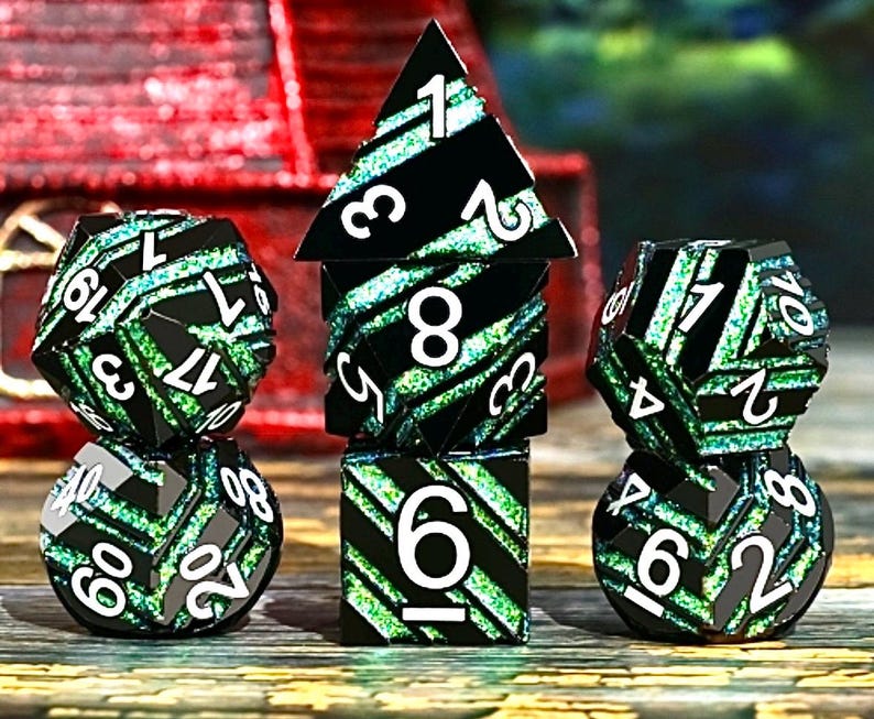 Fairy Forged - DnD Polyhedral Dice Set - TTRPG Dobbelstenen metalen dobbelstenen worden geleverd met metalen dobbelstenen geschenkdoos Dnd kerstcadeau, dnd verjaardagscadeau afbeelding 10