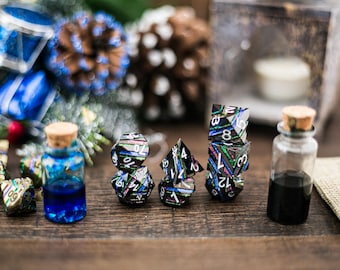 Drow Forged - DnD Polyhedral Dice Set - TTRPG Dice metal dice comes with metal dice gift box Dnd Christmas present, dnd birthday present