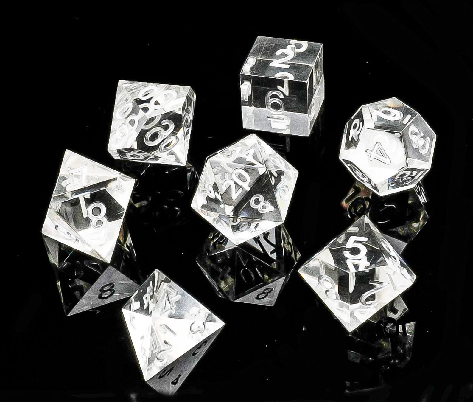 Ice Knife Dragon Dice Set Dnd Polyhedral Sharp Edge Resin Dragon Dice