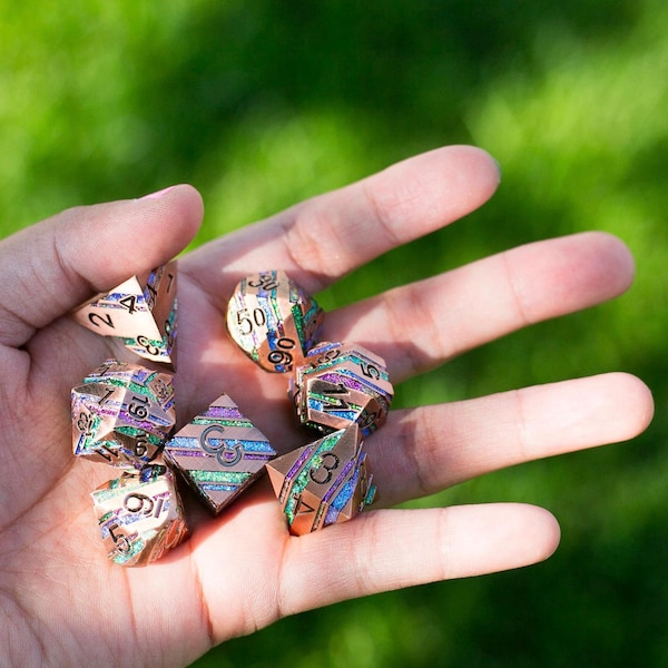 Fairy Forged - DnD Polyhedral Dice Set - TTRPG Dice metal dice