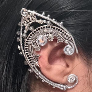 Ethereal *High Elf* Moonlight Gemstone Ear Cuffs - Cosplay Elven Ear Cuffs Elven Jewelry Elf Ears Beautiful Renaissance fair costume