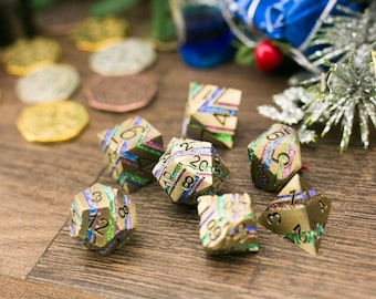 Dwarven Forged - DnD Polyhedral Dice Set - TTRPG Dice metal dice comes with metal dice gift box Dnd Christmas present, dnd birthday present