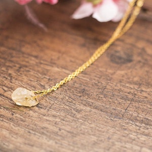 Abundance Raw Citrine Quartz Necklace drop