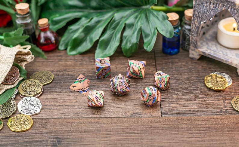 Fairy Forged - DnD Polyhedral Dice Set - TTRPG Dobbelstenen metalen dobbelstenen worden geleverd met metalen dobbelstenen geschenkdoos Dnd kerstcadeau, dnd verjaardagscadeau afbeelding 4