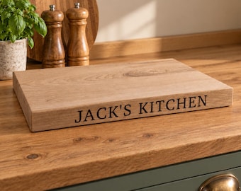 Personalised Engraved Solid Oak Chopping Board, Kitchen Gift, Custom Serving Piece