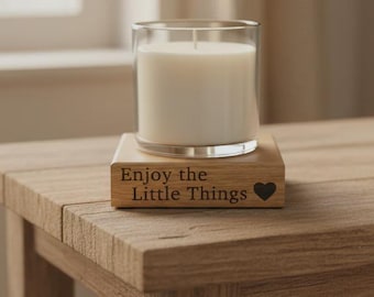 Personalised Oak Candle Holder, Engraved Wooden Decor, Custom Home Gift