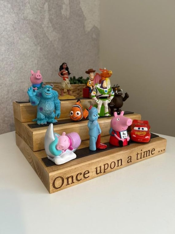 Small Personalised Engraved Wooden Tonies Character Toy Reading Stand Magnetic Storage Shelf
