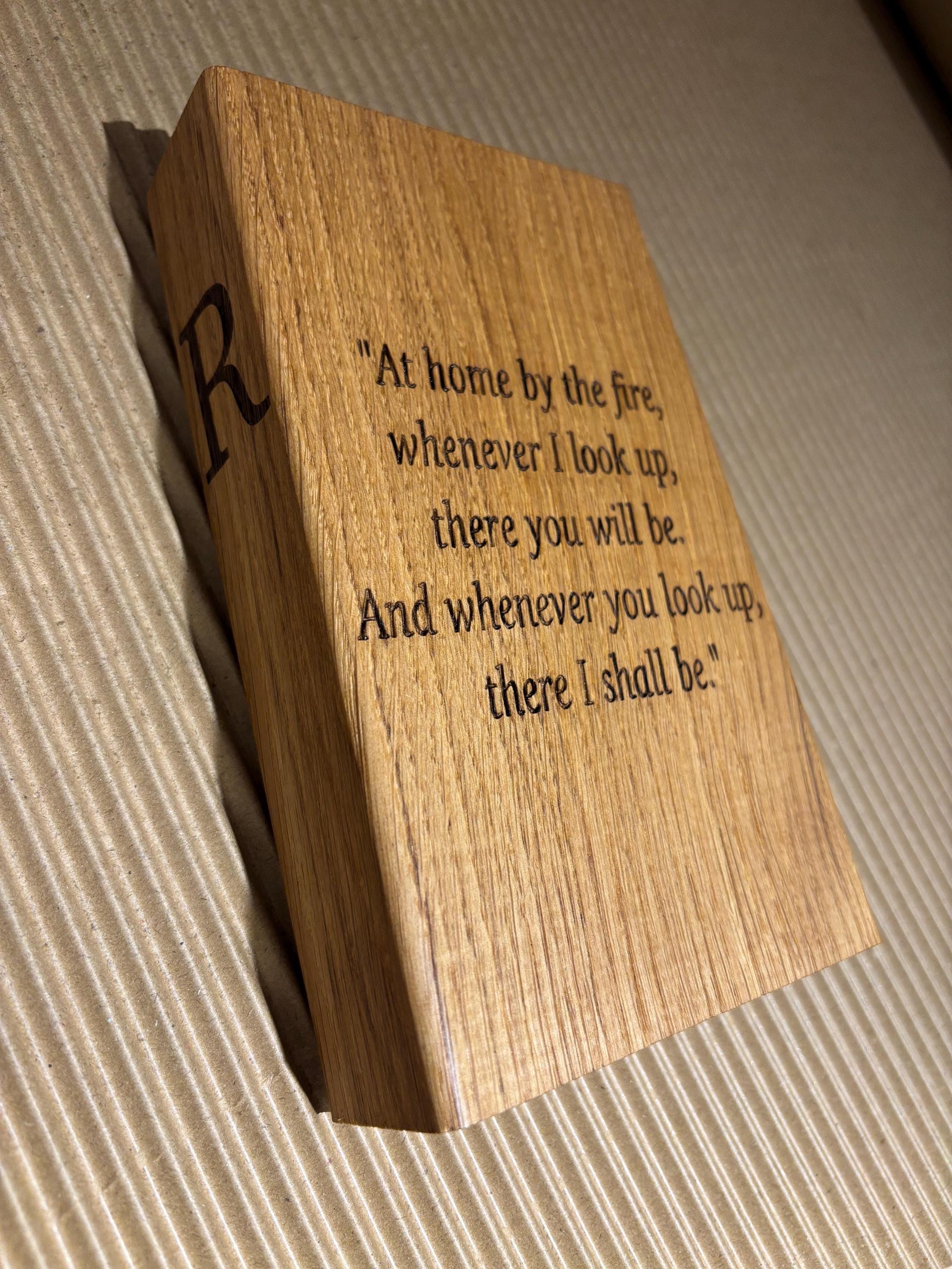 Personalised Engraved Oak Bookends, Solid Wood Book Holders, Shelf ...