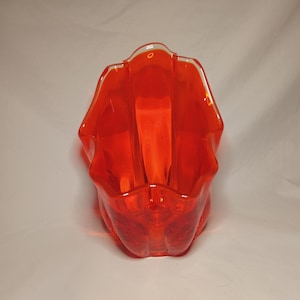 Vintage 7&quot; Viking Amberina Glass Tapered Bowl/Candle Holder