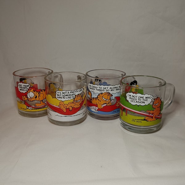 Vintage McDonald's Garfield and Odie Glass Mugs