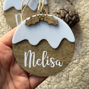Adorno de madera para árbol de Navidad personalizado