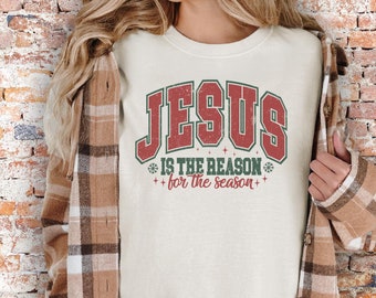 Christmas Sweatshirt Christian Shirts Holiday Shirt Christmas Crewneck Xmas Shirt Xmas Sweatshirt Holiday Sweater Merry Christmas Jesus