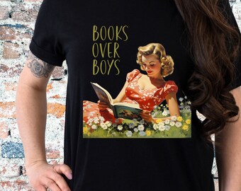 Gift for Book Lover, Book Lover Gift, Book Shirt, Book Tshirt, Book Tee, Books Tshirt, Books Tee, Book Tee Shirt Reading Tee Books Over Boys
