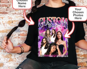 Customized Shirt, Personalized Tshirt, Customized Gift, Retro Y2K Shirt, Custom Your Bootleg, Custom Photo Shirt, Vintage Graphic 90s Tshirt