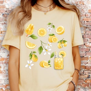 Summer Lemon Shirt, Lemon Collage, Lemons, Summer Tshirt, Cottage Core, Cottagecore Vintage Tee, Cottagecore Collage Shirt, Summer Gift Tee Soft Cream