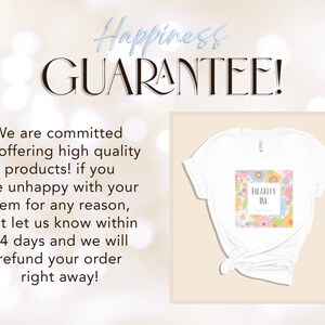May include: White t-shirt with a floral design and the text "HILARILY INK" printed on the front. The text is in a white box with a black outline. The shirt is on a light brown background. Happiness Guarantee! We are committed to offering high quality products! If you are unhappy with your item for any reason, just let us know within 14 days and we will refund your order right away!