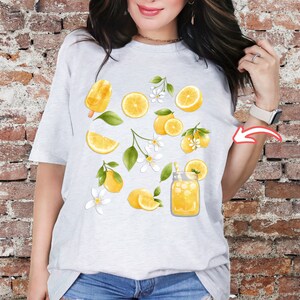 Summer Lemon Shirt, Lemon Collage, Lemons, Summer Tshirt, Cottage Core, Cottagecore Vintage Tee, Cottagecore Collage Shirt, Summer Gift Tee Ash