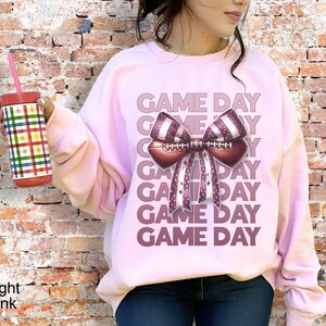 Football Sweatshirt Football Shirt Football Bow Tee Football Coquette Bow Shirt Football Tshirt Football Lover Gift Football Season Shirt