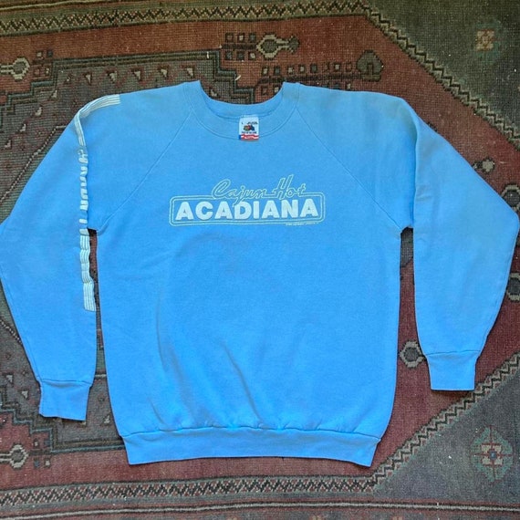 Cajun Hot Acadiana Vintage 1987 baby blue crew nec