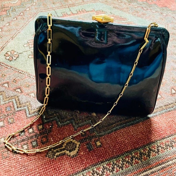 Stunning 60s vintage Coblentz Faux Patent Leather Purse