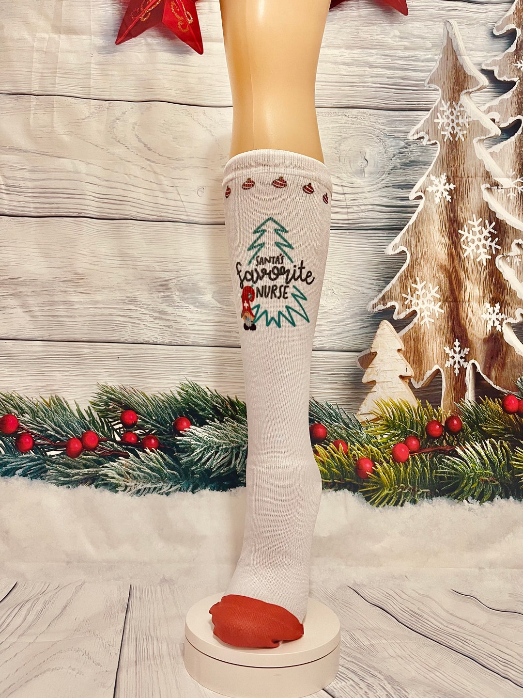 Christmas Socks for Santa's Favorite Nurse Etsy