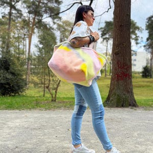 ToteBag Tragetasche Strandtasche Shopper XXL mit Innenfächern Kuschel Fakefur Teddyfleece
