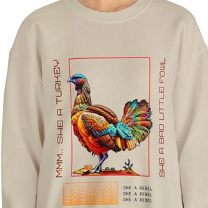 She The Turkey Doja Cat Inspired Thanksgiving Sweatshirt Paint the Town Red She a Rebel Funny Thanksgiving Sweatshirt