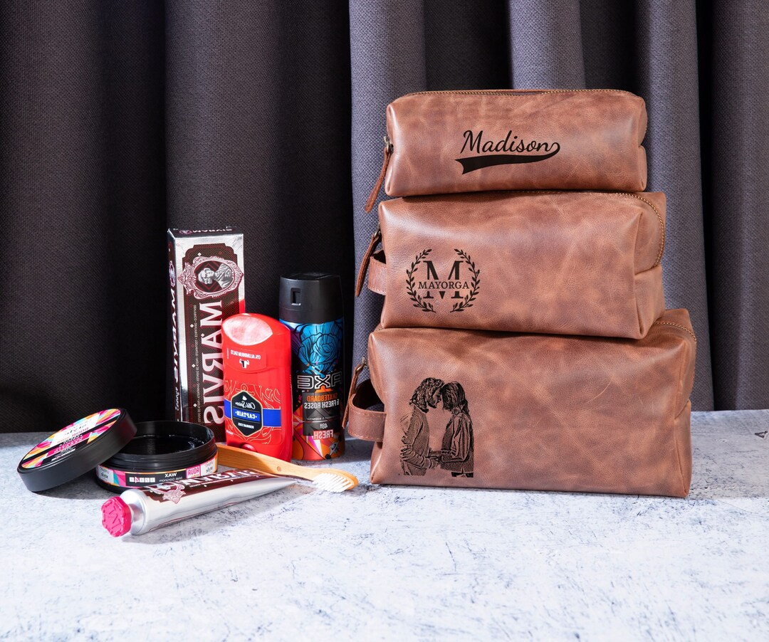 Gifts for Boyfriends Dad Christmas Leather Dopp Kit Mens Etsy