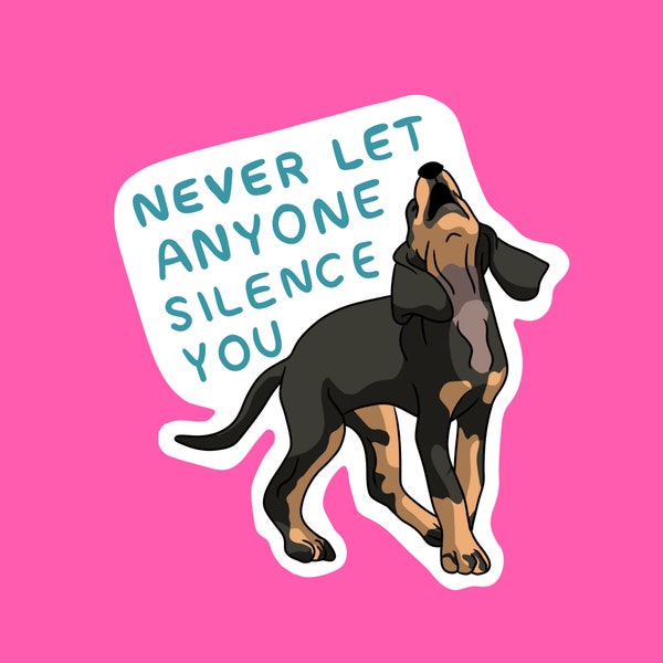 coonhound hunting dog funny meme cute water resistant vinyl sticker