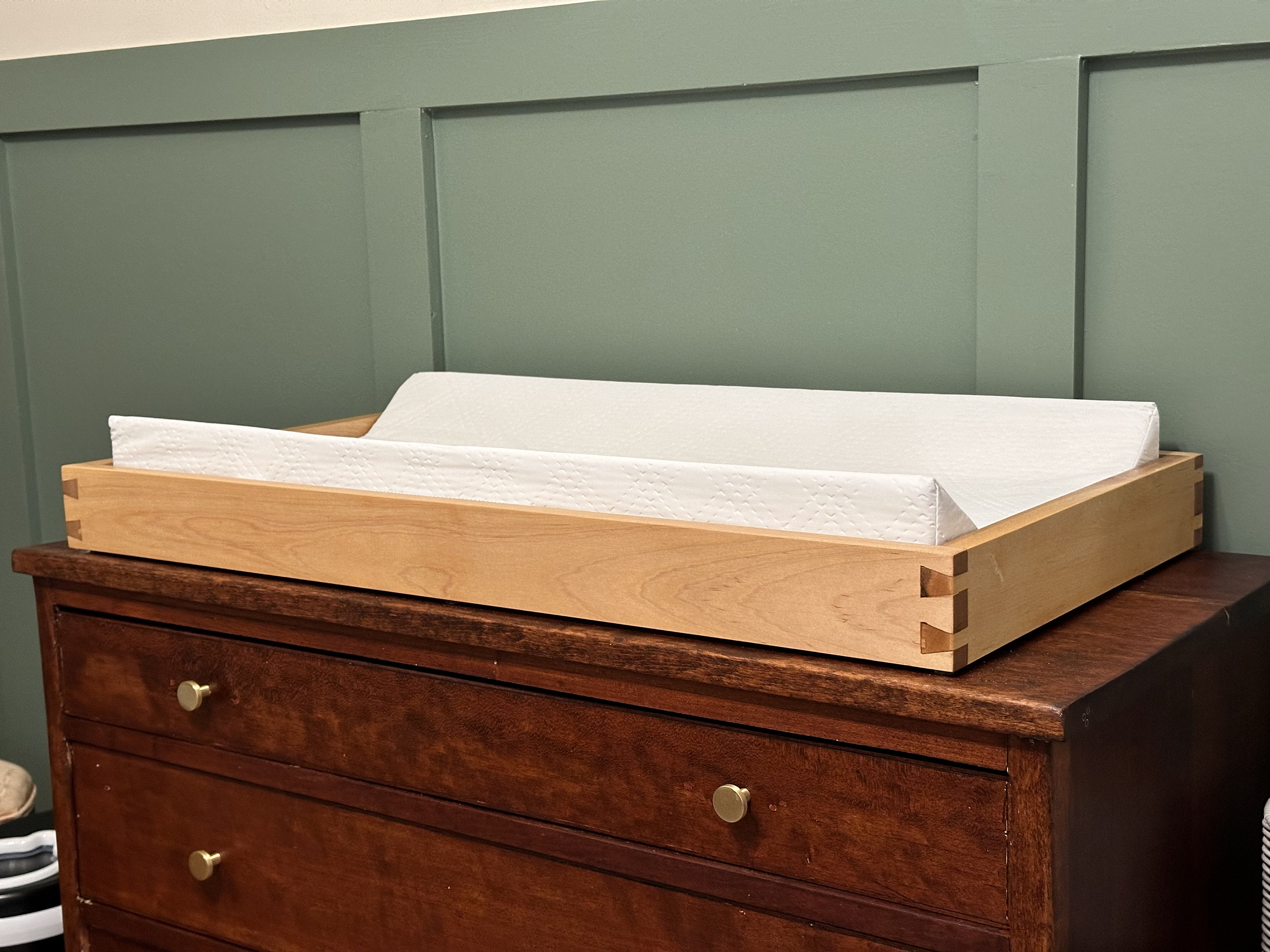 Changing pad wooden tray hotsell