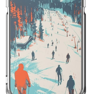 Skiing iPhone Case, Skiing Phone Case for iPhone, Vintage Ski ,Iphone Art Case ,Skiing Iphone Case ,Ski Gift ,Skiing Gift ,Iphone Skiing