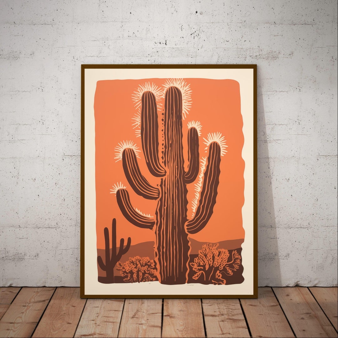 Vintage Desert Cactus Print - Arizona Wall Art,botanical Cacti Art for ...