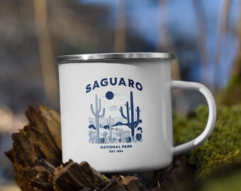 Saguaro National Park Mug, National Park Gift, Coffee Mug, Travel Mug Gift, National Park Mug,Enamel Mug, Camping Mug