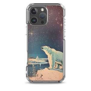 Polar Bear Phone Case, Polar Bear and Northern Lights iPhone Case, Clear Case for iPhone®