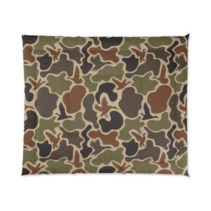 Camouflage Duck Comforter, Quilt, Bedding Set, Bedroom Decor, Hunting Theme, Duck Hunter Gift