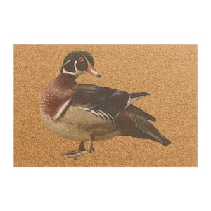 Doormat, Wood Duck Welcome Mat, Entryway Rug, Outdoor Decor, Housewarming Gift, Wildlife Theme Floor Mat
