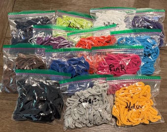 Friendly Loom PRO katoenen lussen van 25 cm (10 inch) - geel, paars, turquoise, roze, limoengroen, blauw, zwart, wit, oranje, chocoladebruin, zilver, pruim, marineblauw