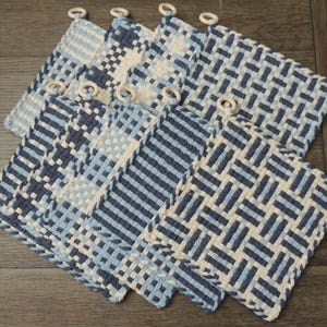 8x8 Potholder, Hot Pad, Trivet, Kitchen Ware, Cotton Potholder, Handcrafted Potholder, Woven Potholder