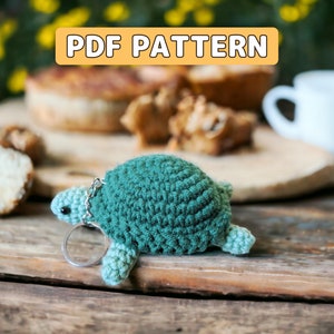 Crochet Turtle Keytag Pattern, Amigurumi pattern, Tutorial PDF With Instructions, Beginner Friendly Pattern, Keytag Crochet