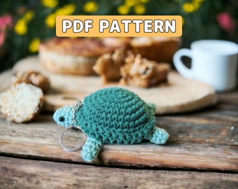 Crochet Turtle Keytag Pattern, Amigurumi pattern, Tutorial PDF With Instructions, Beginner Friendly Pattern, Keytag Crochet