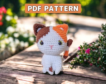 Crochet Cute Cat Pattern, Amigurumi pattern, Tutorial PDF With Instructions, Beginner Friendly Pattern