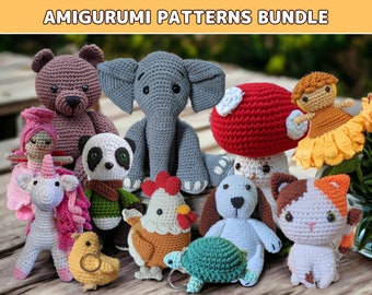 Crochet Patterns Bundle, Amigurumi pattern, Tutorial PDF With Instructions, Beginner Friendly Patterns, Reversible crochet dolls