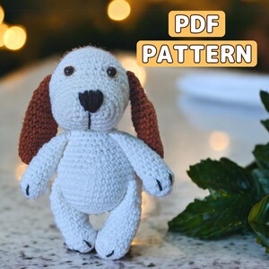 Crochet Cute Dog Pattern, Amigurumi pattern, Tutorial PDF With Instructions, Beginner Friendly Pattern
