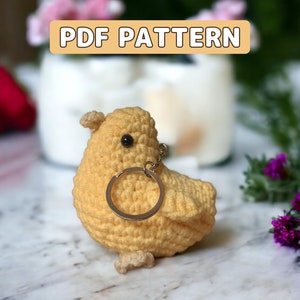 Crochet Little Chicken Keytag Pattern, Amigurumi pattern, Tutorial PDF With Instructions, Beginner Friendly Pattern, Keytag Crochet