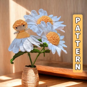 Reversible amigurumi pattern, Crochet Flower Pattern, Daisy Fairy Pattern, Tutorial PDF With Instructions, Crochet Flower Doll