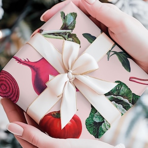Papel de embrulho para frutas e vegetais, papel de embrulho para presente de Natal, amantes da culinária, cozinha, aniversário, aniversário, apreciadores da gastronomia, chefs, papel de embrulho para presente de dia das mães