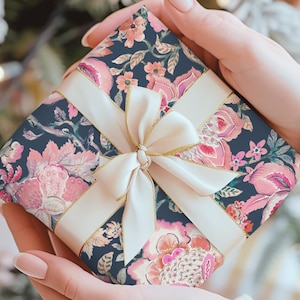 Lotus Flowers, Floral Wrapping Paper Sheets, Luxury, Aesthetic, Indian, Wedding, Anniversary,  Holiday, Birthday Gift Wrap