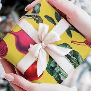 Papel de embrulho para frutas e vegetais, papel de embrulho para presente de Natal, amantes da culinária, cozinha, aniversário, aniversário, apreciadores da gastronomia, chefs, papel de embrulho para presente de dia das mães