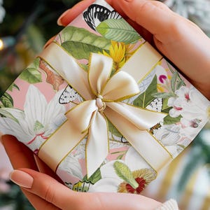 Pretty, Flower Garden Gift Wrap, Aesthetic Floral, Fine Art Paper, Roses Wrapping Paper Sheets, Spring, Summer, Flowers